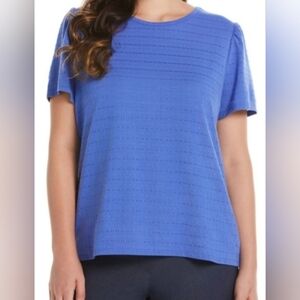 4 Rafaella Ladies Short Sleeve Fashion Eyelet Style Shirts With Liner